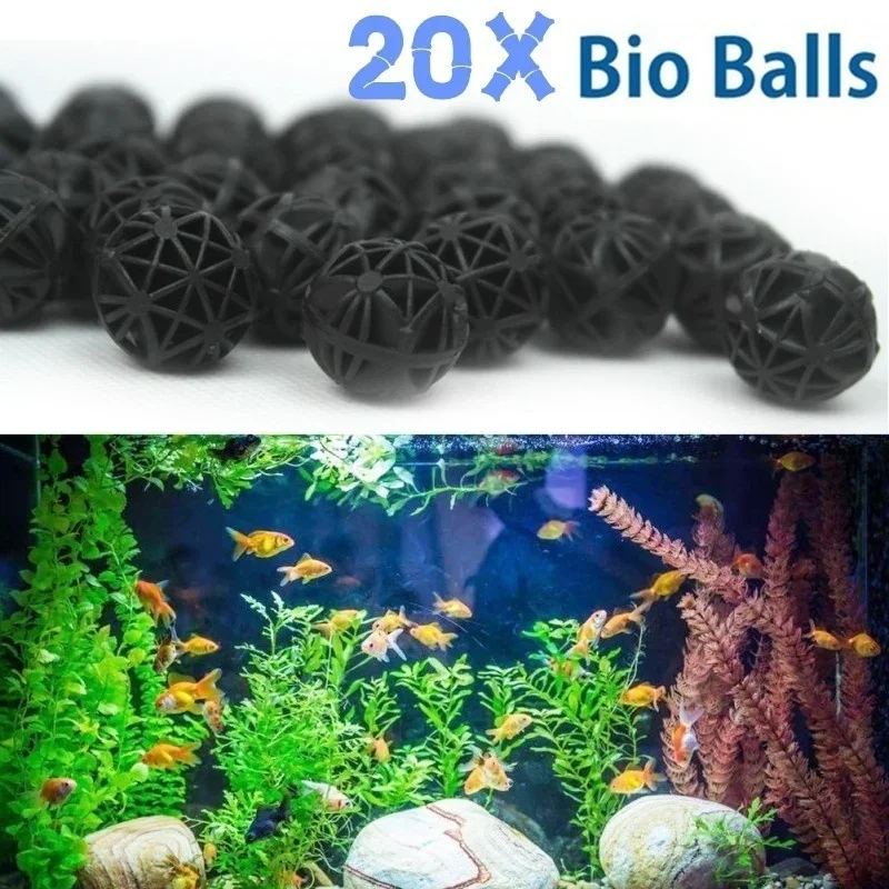 Aquarium Marine Filter - 20Pcs 16mm Aquarium Bio Balls Filter