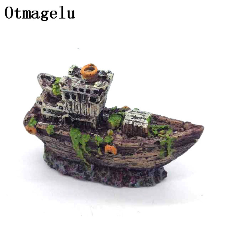 Mini Aquarium Resin Shipwreck  - Aquarium Marina reseña y precio