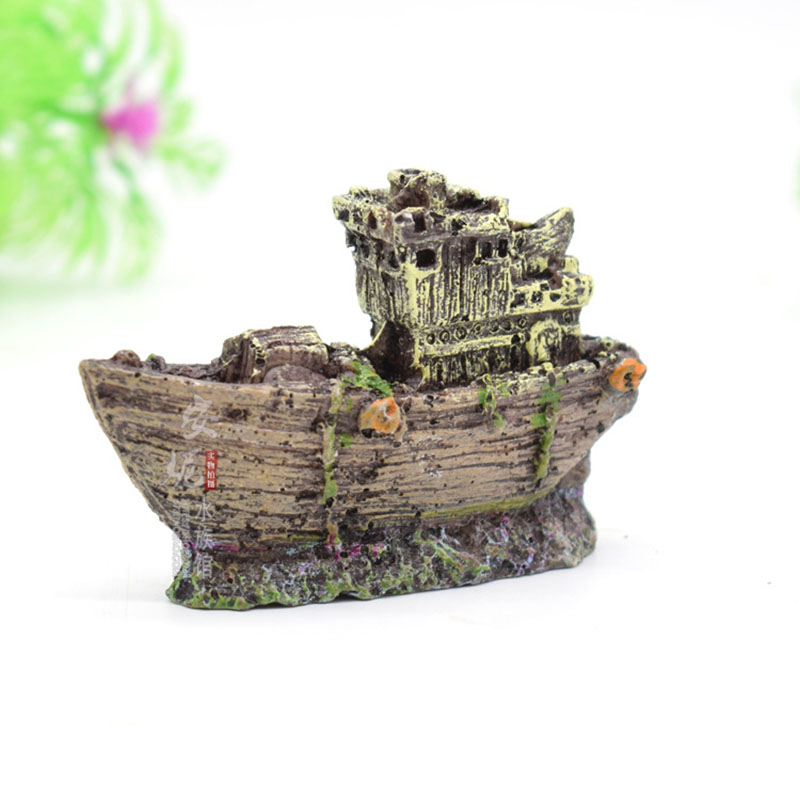 Mini Aquarium Resin Shipwreck  - Aquarium Marina reseña y precio