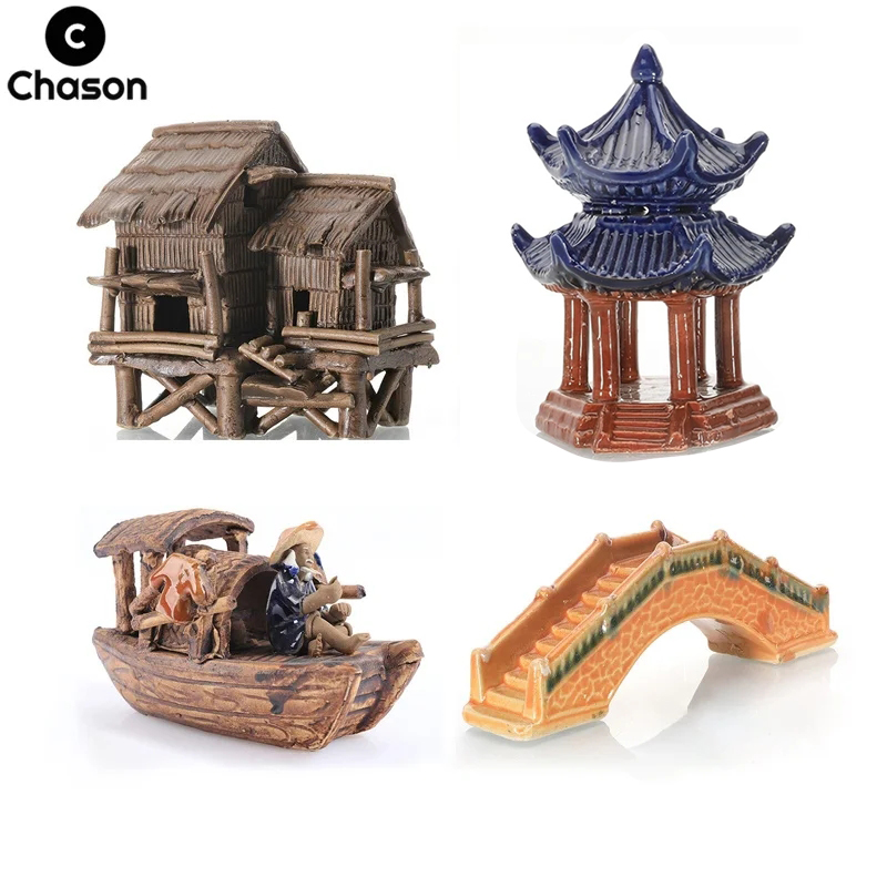 Miniature House Boat Bridge fo - Aquarium Marina reseña y precio