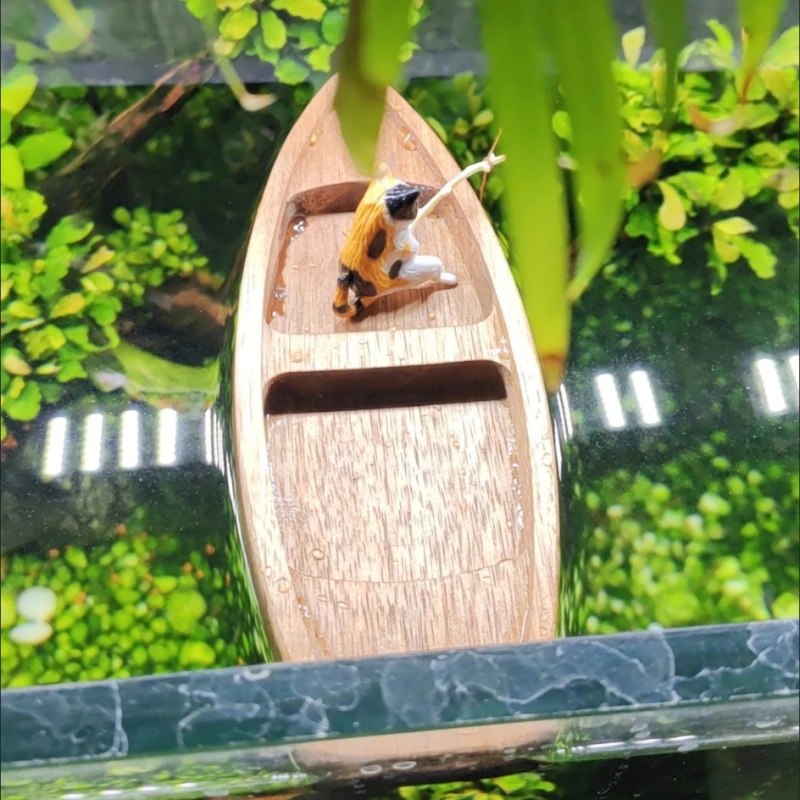 Handmade Wooden Boat Mini Floa - Aquarium Marina reseña y precio